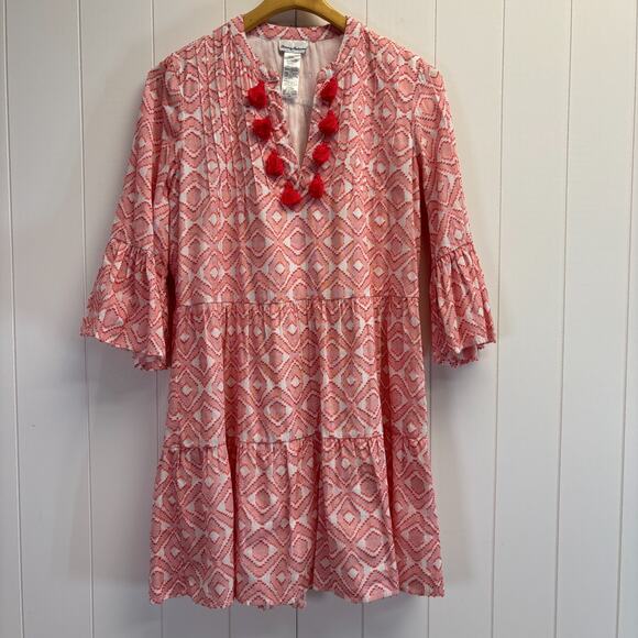 Tommy Bahama Dresses & Skirts - Tommy Bahama Casa Palma Womens Boho Geometric Tassel Tiered Dress Size S Travel